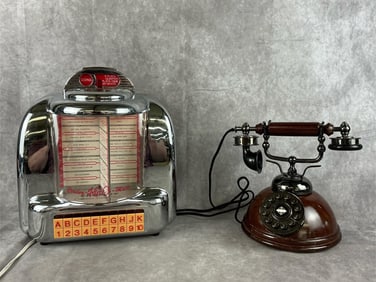 Reproduction Table Top Jukebox & Retro Telephone