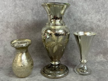 Art Deco Mercury Glass Vases