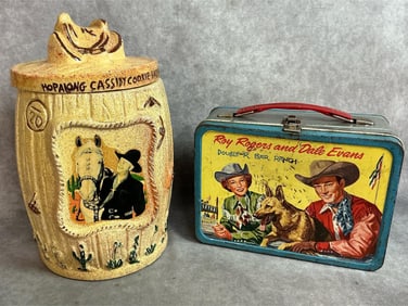 Roy Rogers Lunchbox & Hopaling Cassidy Cookie Jar