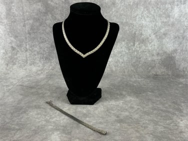 Sterling V Necklace & Bracelet