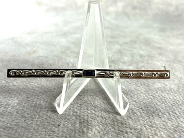 10k Sapphire Bar Brooch