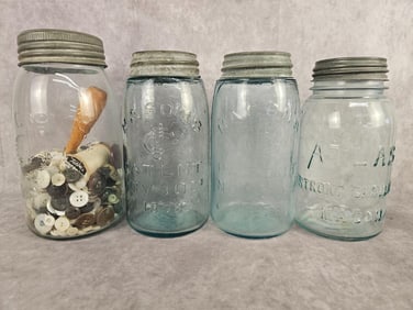 Blue Mason Jars