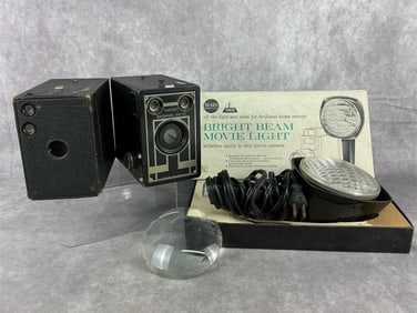 Vintage Brownie Cameras & Movie Light