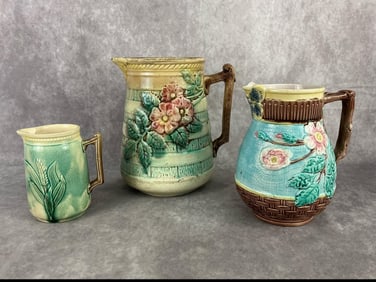 Antique Majolica Pitchers