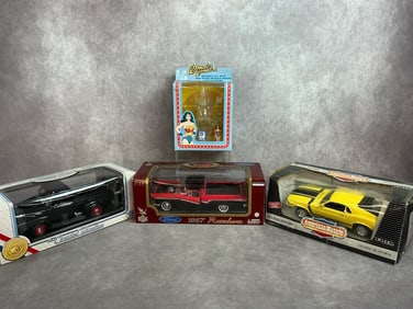 3 Die Cast Classic Cars & Wonder Woman Jet