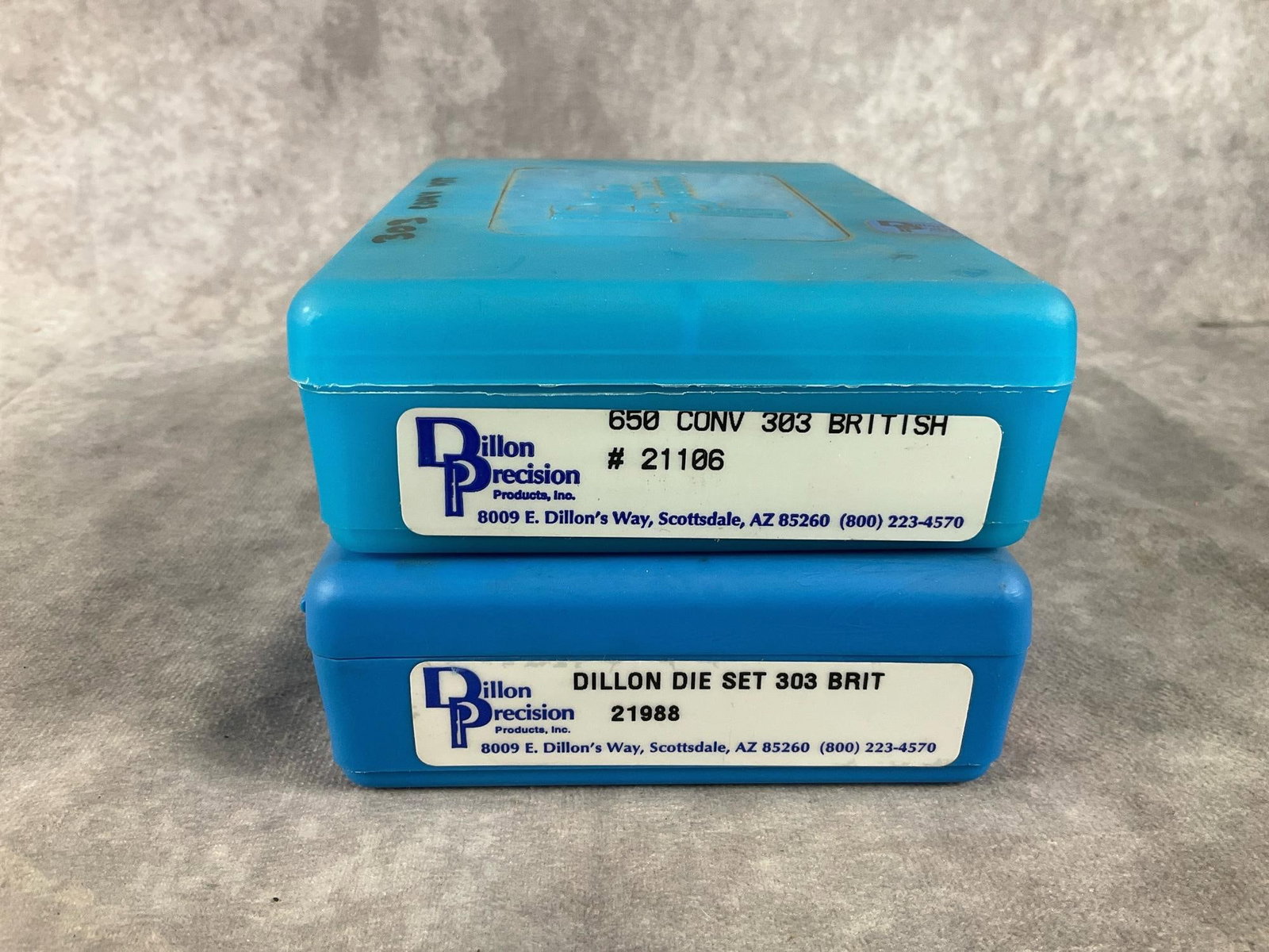 Dillon Reloading Die Set 303 British with Conversion Kit: Dillon Reloading Die Set 303 British with Conversion Kit. New in Box. Measures 4.5 inches X 6 inches.