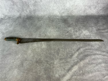 Early 19th century whale blubber flensing tool. Good condition. Measurement 29 inches long.