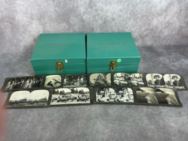 Two boxes of approximately 150 stereoview cards from late 1800s to early 1900s. Keystone View Co.
