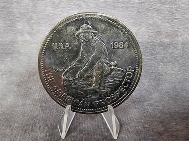 1984 American Prospector coin, one Troy ounce of .999 fine silver.