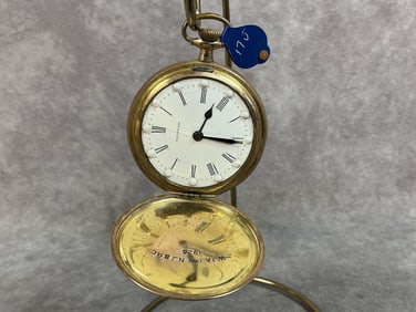 1920s braille pocket watch in 10k gold filled case, marked Waltham on face. Inside cover is engraved