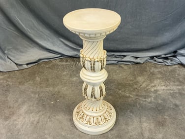 Circa 1960's plaster Classical pedestal, probably made by Universal Statuary Corporation however