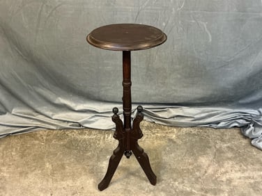 Early 20th century Eastlake style tripod carved stand. All three legs reinforced with modern nails