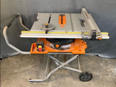 Model R4514, 10 Inch Blade 120 Volt Portable Table Saw. Used, Operating in Good Condition.