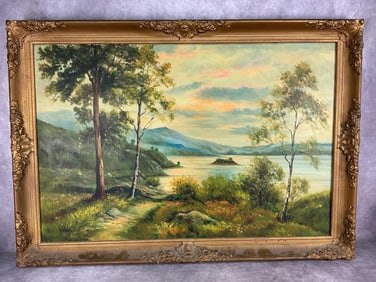 Framed oil on canvas painting signed in lower left corner by Welsch. Painting in good condition,