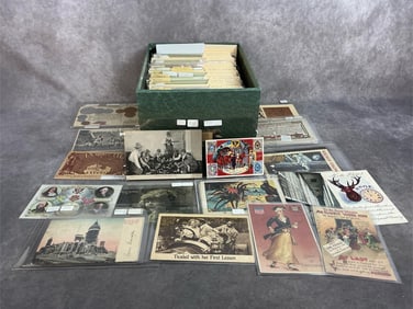 A variety of postcards from various time periods, circulated and non. Includes Romance, Comedy,