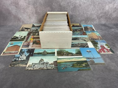 Mostly touristic and town views from various time periods, circulated and non. Includes Georgia,