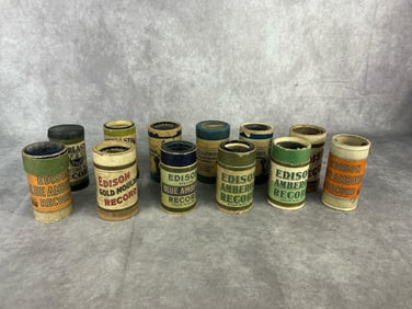 Early 20th century lot of 12 phonographic cylinder records. Two Everlasting Indestructible - one