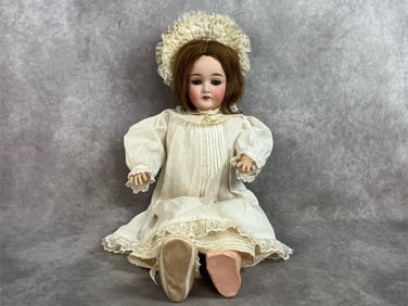 1910 porcelain doll. German Queen Louise by Armand Marseille doll with porcelain moveable jointed