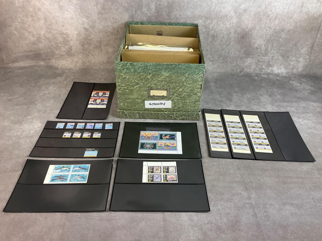 Lot of unused stamps from different countries depicting wildlife, locations and people. All appear: Lot of unused stamps from different countries depicting wildlife, locations and people. All appear to have plastic protection and in good condition. Box measures 9.5 inches wide x 12 inches x 7.5 inch