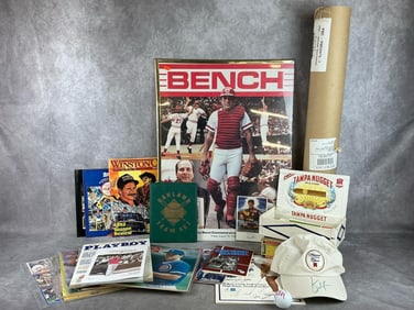 Sports memorabilia, mostly 1980's, including golf autographs not authenticated, golf programs from