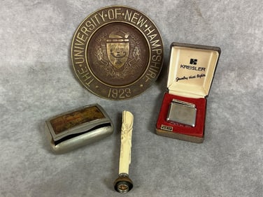 Commemorative Plate, Snuff Box, Lighter & Desk Seal