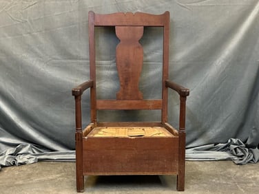 Rare Shenandoah Valley of Virginia Attributed Chippendale Necessary "Great Chair"