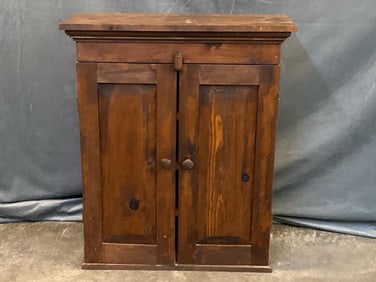 Pine Two Door Table Top Freestanding Cupboard