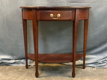 Demilune Table with Lower Shelf