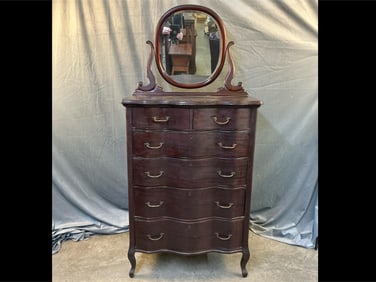 Tall Dresser/Chest of Drawers with Mirror