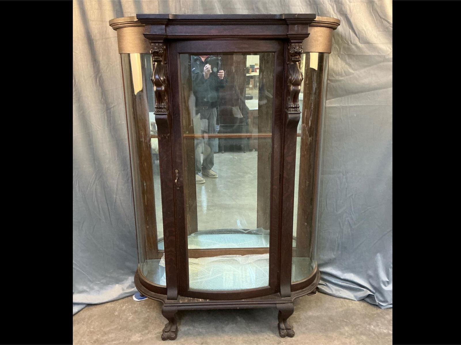 Carved Oak Curio Cabinet (1 of 10)