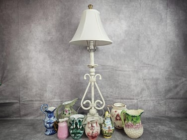 Decorative Pitchers & Lamp