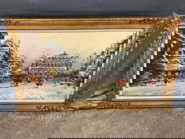 Oil Painting on Canvas of Cityscape Snow Scene