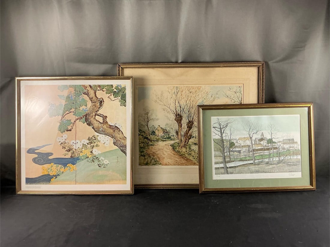 Lot of Three Vintage Framed Prints (1 of 8)