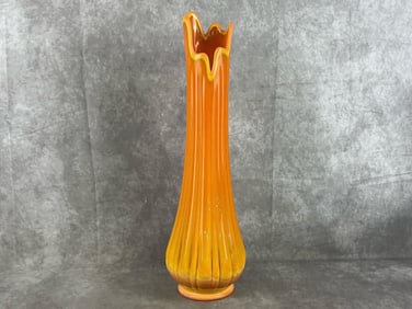MCM L.E. Smith Bittersweet Orange Swung Vase