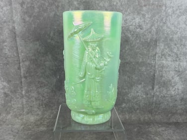Fenton Jade Asian Vase