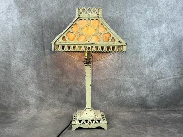 Arts and Crafts Slag Glass Lamp