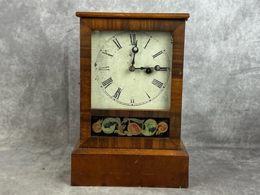 Reverse Painted Cottage Clock