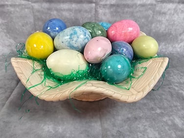 Easter Basket With Stone Eggs