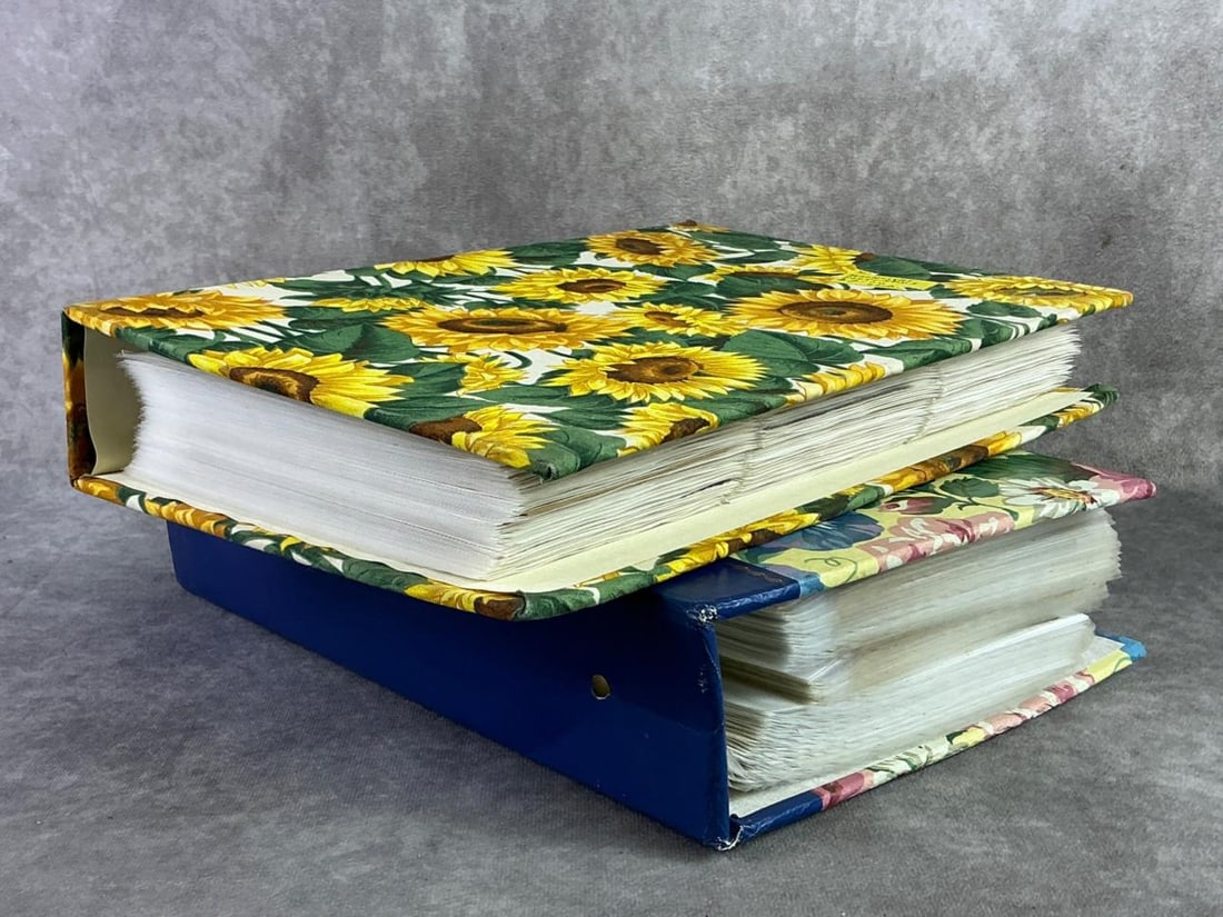 Postcard Binders: Lot of two mostly full binders of postcards depicting different locations. All in good condition with some circulated and some not. Largest binder measures 8.75 inches wide x 13.25 inches tall.