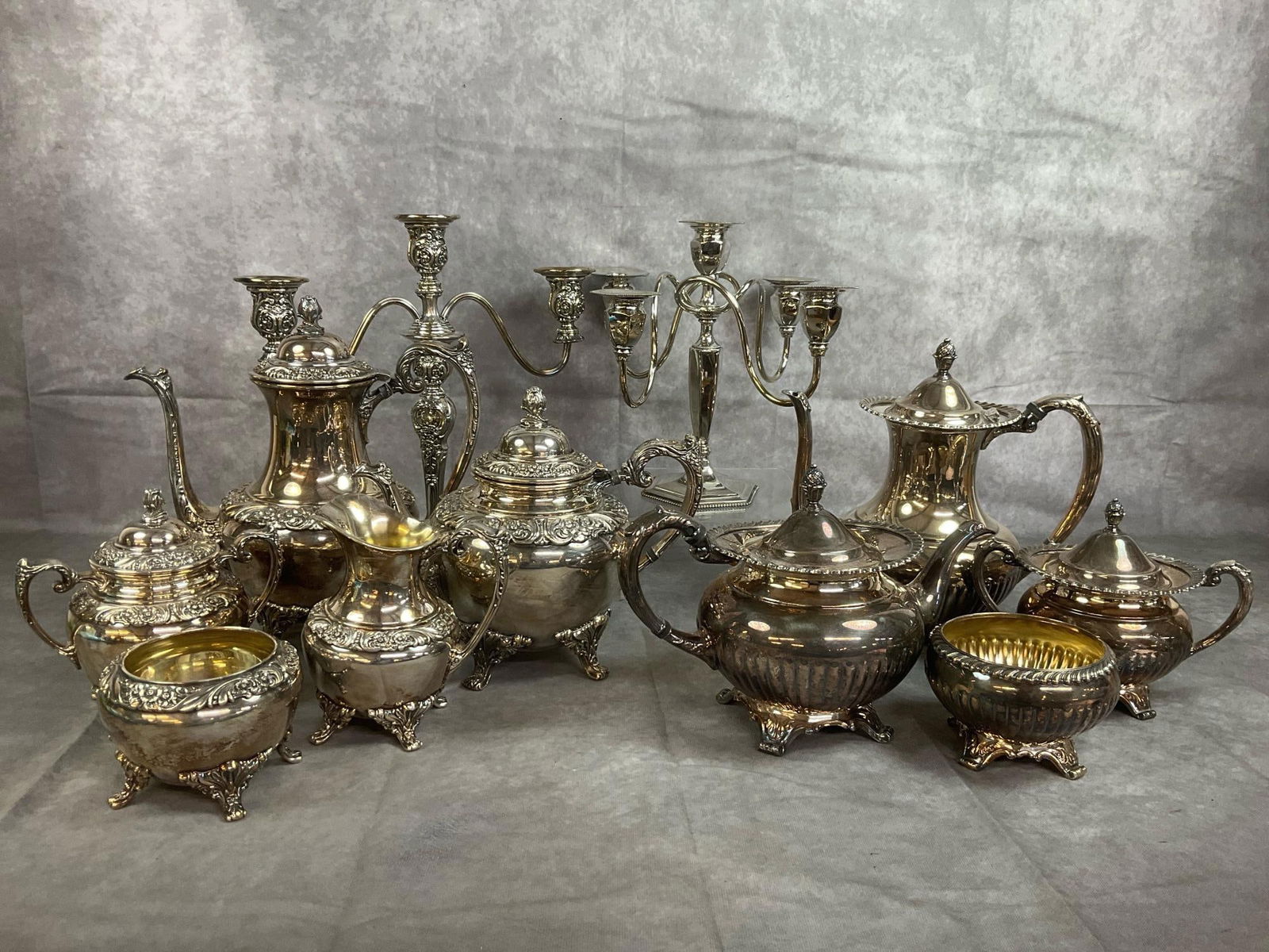 Silver Plated Tea Sets with Candelabra (1 of 8)