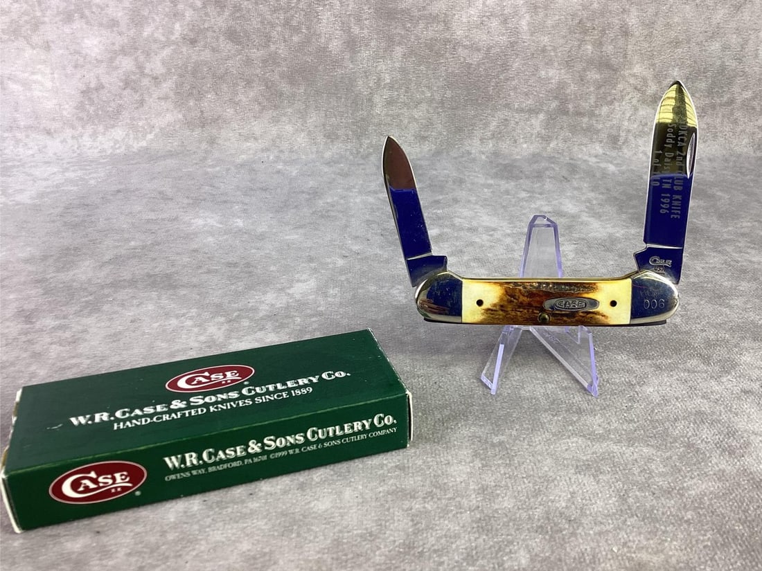 Case XX Knife Soddy Daisy: Case XX limited edition Soddy Daisy, Tennessee club knife. Canoe style with tight snap and unsharpened. Pattern number 52131ss and number 6 of 110. Comes with box and measures 3.5 inches closed.