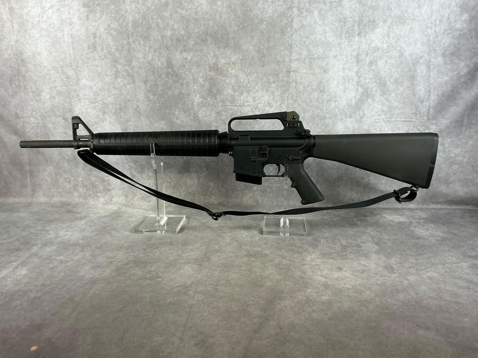 Colt Match Target 223 Caliber Semi-Automatic Rifle: Serial # CST008169 Looks to have not been fired, and in very good condition. Barrel measurers 20.5 inches, overall length 38.25 inches.