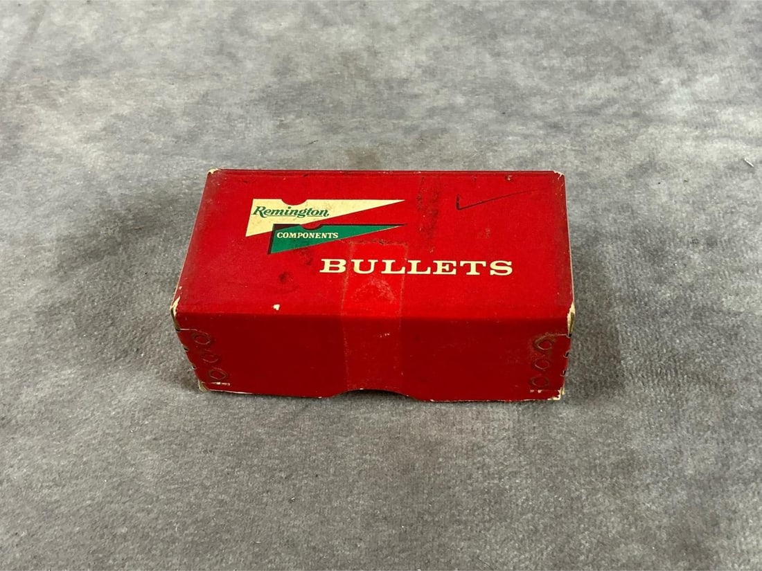 Remington .244 Cal. Bullet: 100 total. Vintage 90 GR soft.243 Dia. bronze point bullet. Box measures 3.25 inches X 1.75 inches wide X 1.25 inches high.