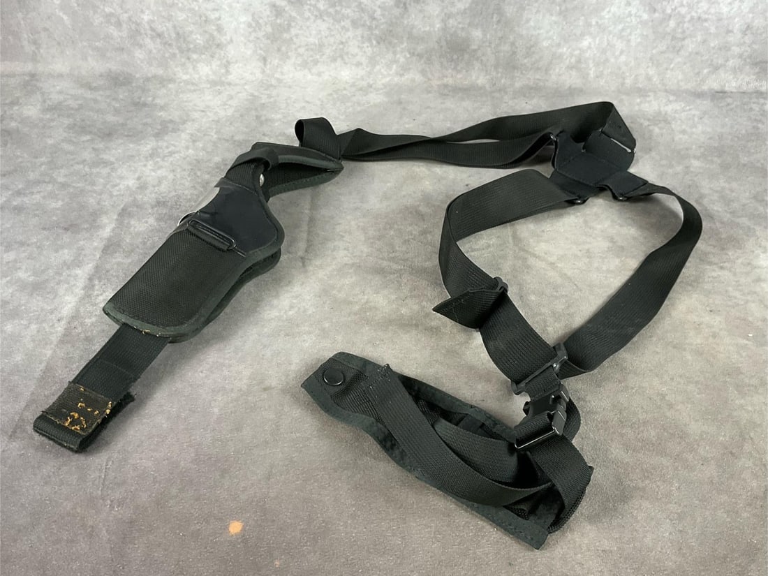 Bianchi Holster: Ranger series. Nylon shoulder holster. In good condition. Overall length 44 inches.