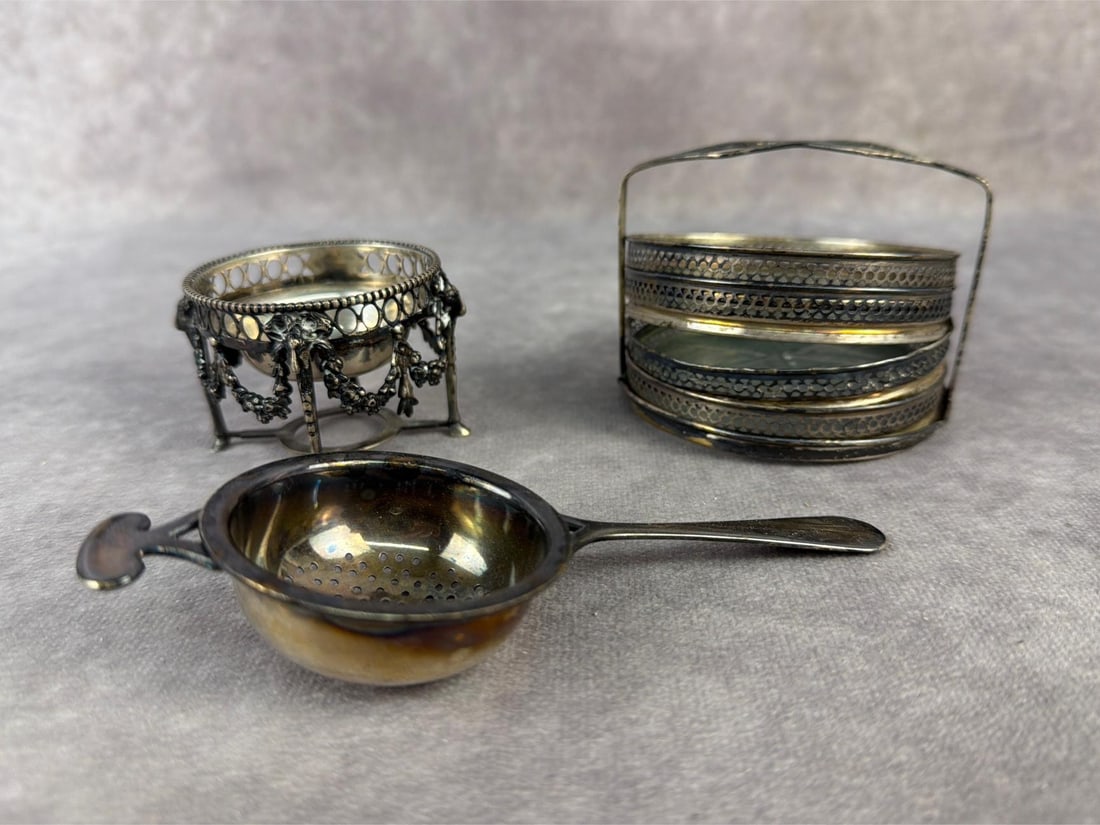Sterling Silver Coasters & Salt Cellar (1 of 12)
