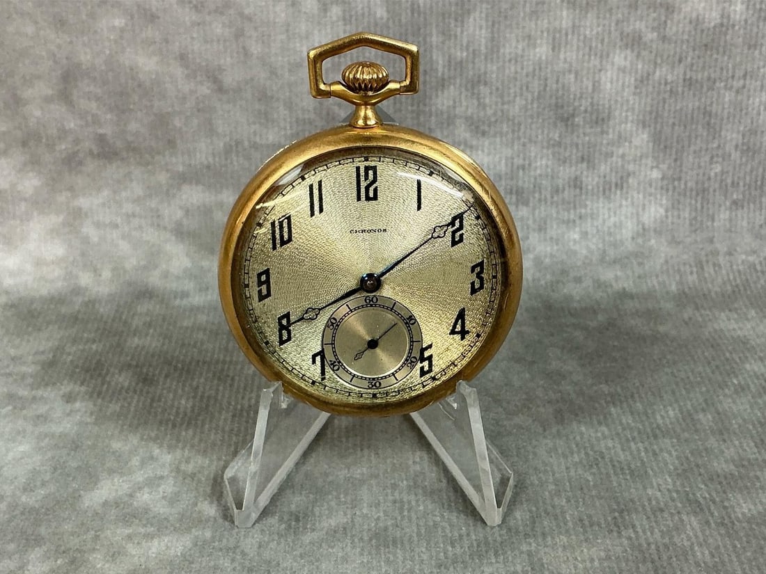 14k Gold Chronos Pocket Watch (1 of 8)