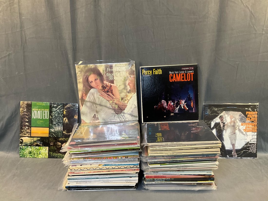 LP Records: Approximately one hundred and twenty vintage collectible mixed genre record albums consisting of; orchestral, jazz, 70's new age, instrumental, approximately fifteen Percy Faith records,