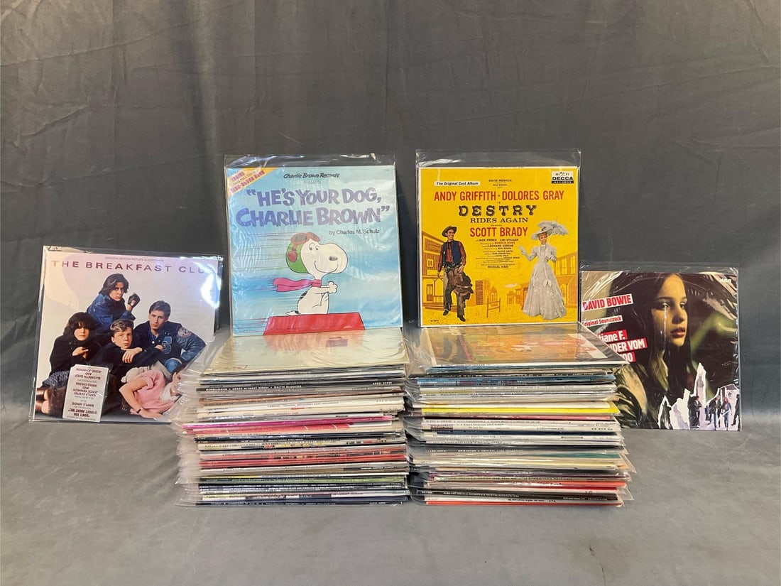 LP Records: Approximately one hundred and ten vintage ( mostly 1960's-1970's) collectible classical albums including approximately a dozen musicals and motion picture soundtracks with plastic protective sleeves.
