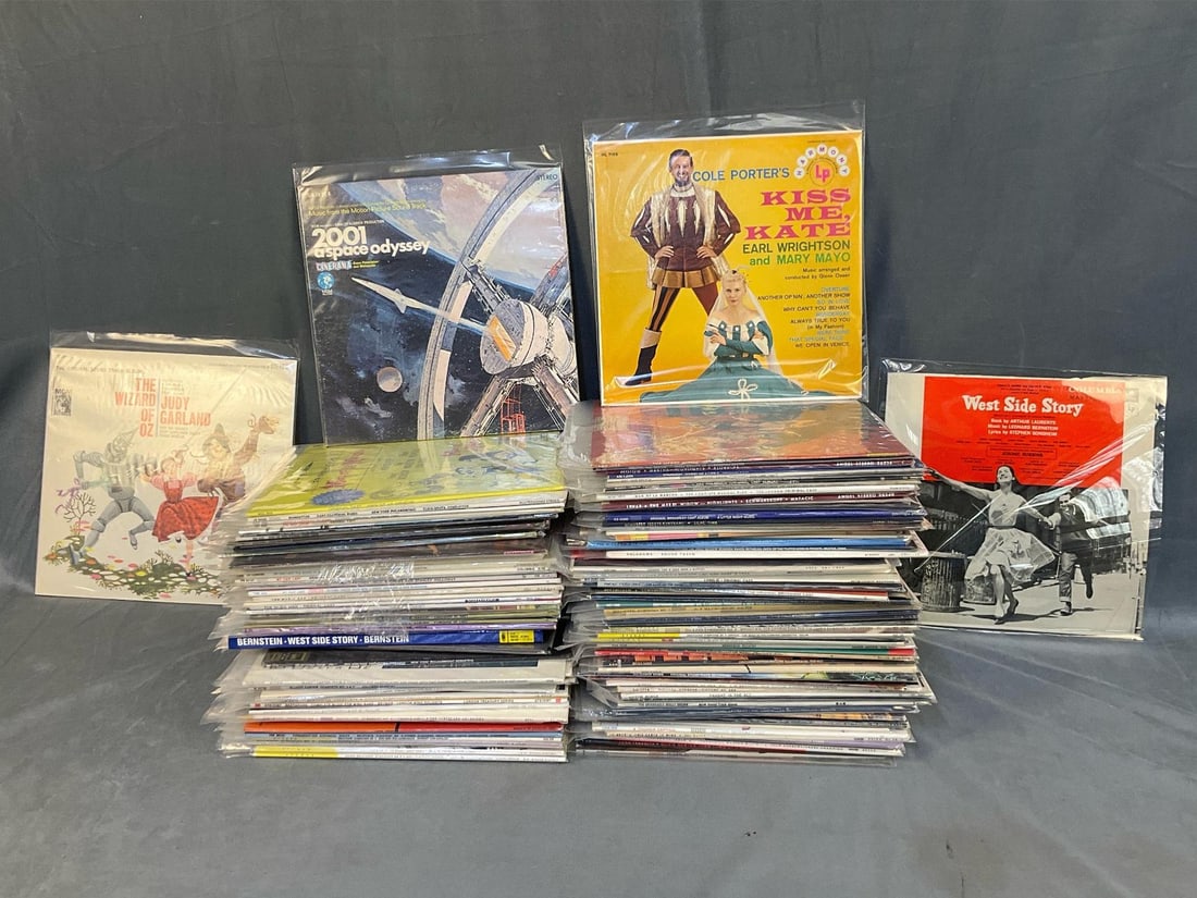 LP Records: Approximately one hundred and fifty vintage (mostly early 1960's) collectible classical music, musicals, and movie albums. Featuring; The Wizard of Oz, The Lost Weekend, Midnight Cowboy, You're A Good
