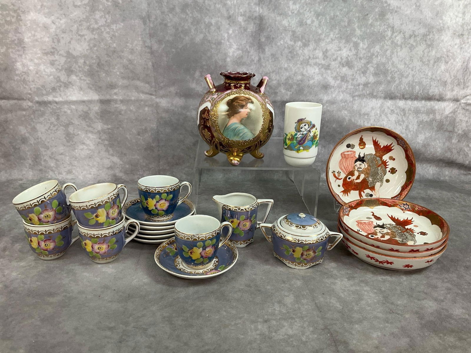Antique Miniature Cups & Saucers, Bowls, & Vases (1 of 11)